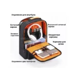 Golden Wolf – GB00378 | Premium Quality Professional Laptop And Travel Backpack – Black - Image 2