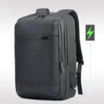 Arctic Hunter – B00328 | RHOMBUS Water Repellent Laptop Business And Professional Travel Backpack (Pattern Black) - Image 4